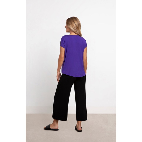 Sympli Women's V-Neck Purple Bamboo Top Size S Slip Cap Sleeve Top NWT - Picture 4 of 4